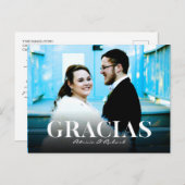 Gracias Modern Font Wedding Bedankt Foto Briefkaart (Voorkant / Achterkant)