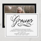 Gracias Modern Foto Spaanse Funeral Bedankkaart (Voorkant / Achterkant)