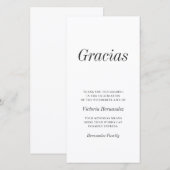 Gracias Modern Typography Memorial Dank je Bedankkaart (Voorkant / Achterkant)