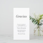 Gracias Modern Typography Memorial Dank je Bedankkaart (Staand voorkant)
