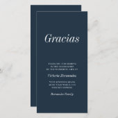 Gracias Modern Typography Memorial Dank je Bedankkaart (Voorkant / Achterkant)