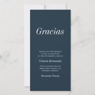 Gracias Modern Typography Memorial Dank je Bedankkaart