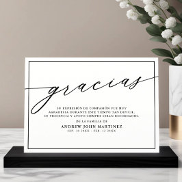 Gracias Moderne foto Spaanse begrafenis Bedankkaart