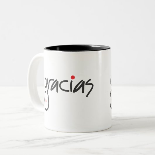 Gracias Mok Dank je zwart en wit (Voorkant links)