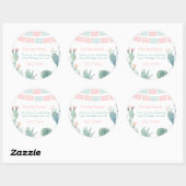 Gracias Pastel Cactus Mexicaanse Fiesta Dank u Ronde Sticker (Vel)