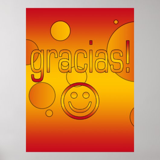 Gracias. Pop van Spaanse vlag Poster (Voorkant)