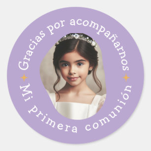 Gracias por acompañarnos mi primera comunión foto ronde sticker