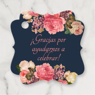 Gracias por ayudarnos celebrar etiqueta de regalo bedankjes labels