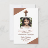 Gracias por Celebrar Mi Primera Comunión con Foto Bedankkaart (Voorkant)