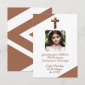 Gracias por Celebrar Mi Primera Comunión con Foto Bedankkaart (Voorkant / Achterkant)