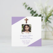 Gracias por Celebrar Mi Primera Comunión con Foto Feestdagenkaart (Staand voorkant)