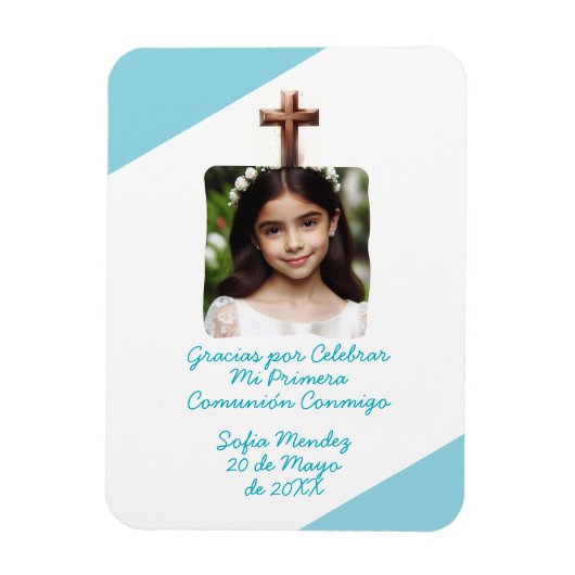 Gracias por Celebrar Mi Primera Comunión con Foto Magneet (Verticaal)