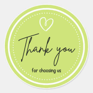 Gracias por elegirnos en inglés en color verde ronde sticker