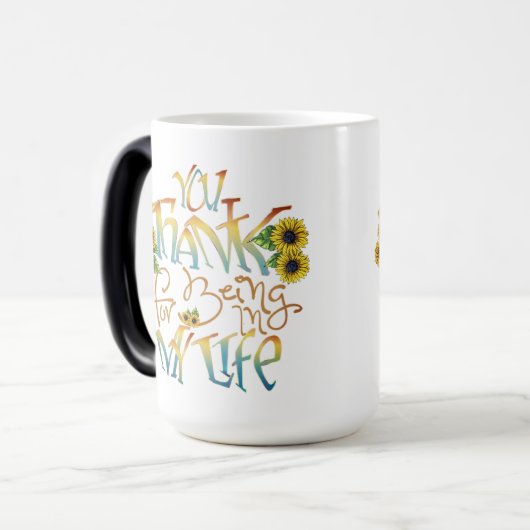 Gracias por estar en mi vida magische mok (Voorkant links)