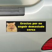Gracias por no seguir demasiado cerca bumpersticker (Op auto)