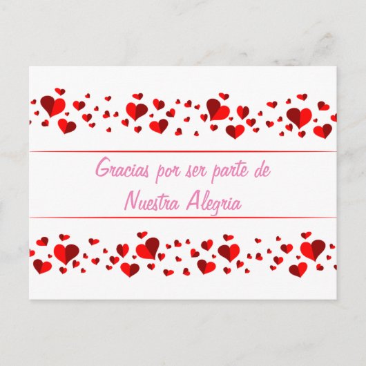 Gracias por ser parte de Nuestra Alegria Note Kaar Briefkaart (Voorkant)