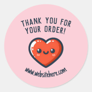 Gracias Por Tu Compra Corazón Kawaii Ronde Sticker