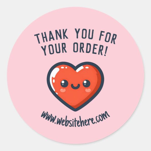 Gracias Por Tu Compra Corazón Kawaii Ronde Sticker (Voorkant)