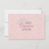 GRACIAS por venir Roze Spaanse Quinceañera Quince Bedankkaart (Achterkant)