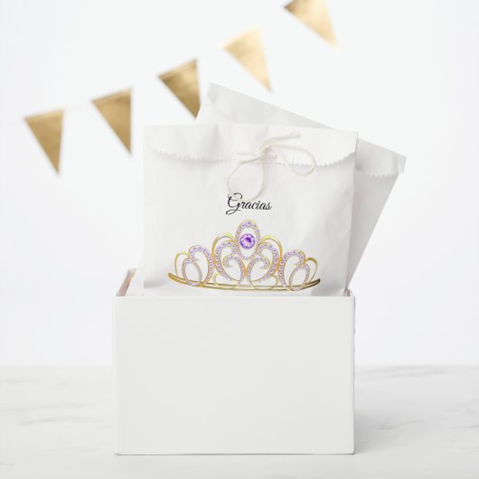 Gracias Quinceañera Gouden Amethist Tiara Favor Ba Bedankzakje (Feest)