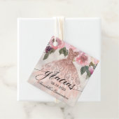 Gracias Roos Goud Glitter Bloemen Quinceañera Bedankjes Labels (In situ)