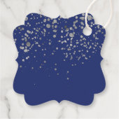 Gracias Royal Blue Silver Confetti Cadeau Bedankt Bedankjes Labels (Achterkant)