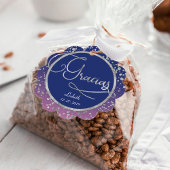 Gracias Royal Blue Silver Confetti Cadeau Bedankt Bedankjes Labels