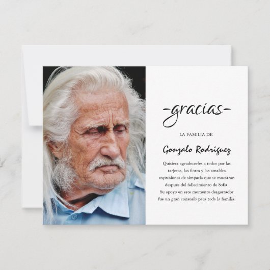 Gracias Simpatia | Spaanse sympathie foto Bedankkaart (Voorkant)