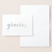 Gracias Spaans Bedankt Brush Script Zilver Folie Kaarten (Display)