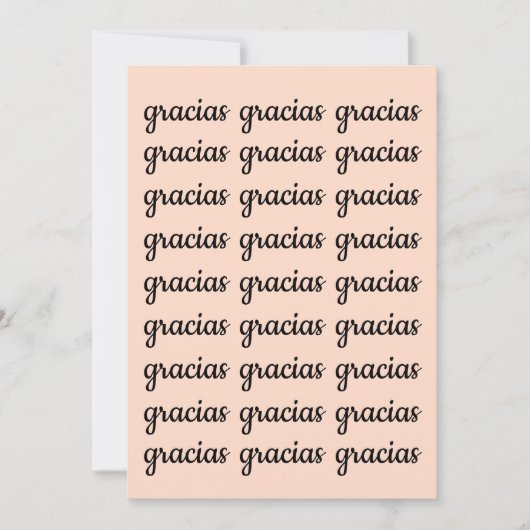 Gracias Spaans Retro Roze Zwart Script Dank u Kaart (Voorkant)