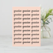 Gracias Spaans Retro Roze Zwart Script Dank u Kaart (Staand voorkant)