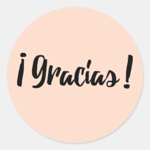 Gracias Spain Retro Roze zwart script bedankt Ronde Sticker