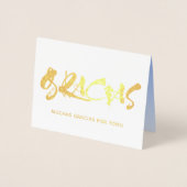 Gracias spanish script bedankt je goud folie kaarten (Voorkant)