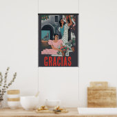 GRACIAS, tekst toevoegen Poster (Keuken)
