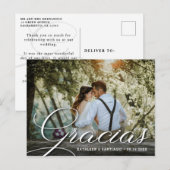 Gracias | Trouwfoto Dank u wel Briefkaart (Voorkant / Achterkant)