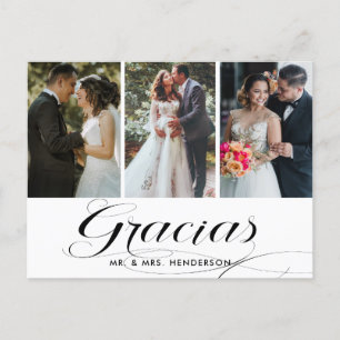 Gracias Wedding Foto Collage Hartelijk dank Briefkaart
