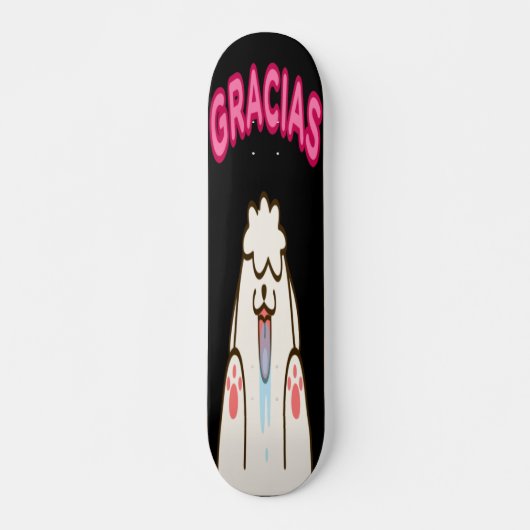 Gracias - Witte hond schoppen Persoonlijk Skateboard (Voorkant)