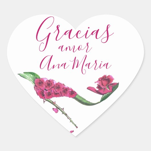 Gracias zapatos de tacón de hada floral rosa hart sticker (Voorkant)