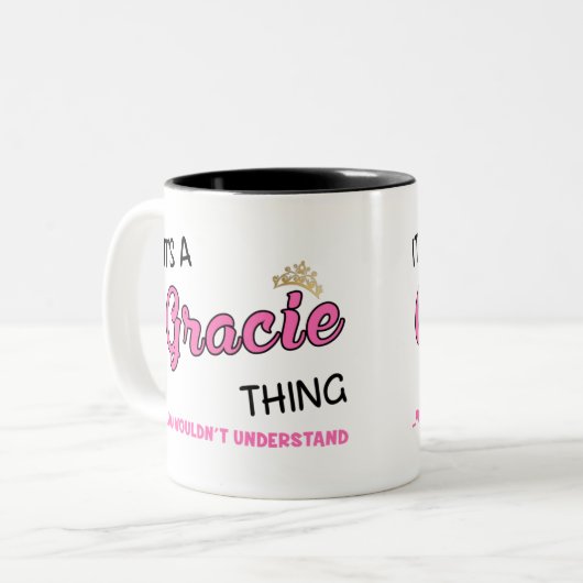 Gracie ding dat je niet zou begrijpen tweekleurige koffiemok (Voorkant links)