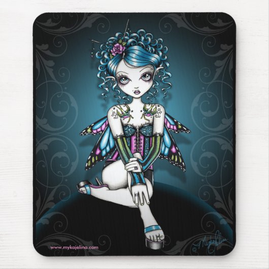 Gracie Gothic Couture Slik Tattoo Fairy Muismat (Voorkant)