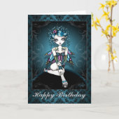 "Gracie" Gothic Couture Swallow Fairy Card Kaart (Gele Bloem)