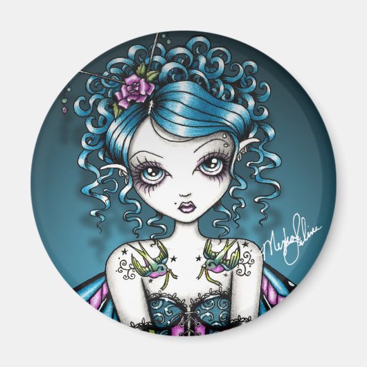 Gracie Gothic Couture Swallow Tattoo Fairy Magneet (Voorkant)