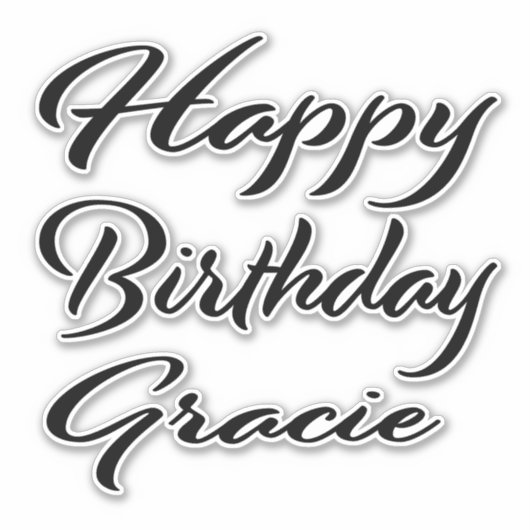 Gracie Name Vorname black Sticker Geburtstag (Voorkant)
