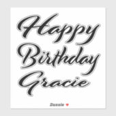 Gracie Name Vorname black Sticker Geburtstag (Vel)