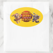 Gracie & Pedro Avontuur wacht op u Ovale Sticker (Tas)