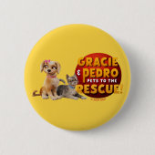 Gracie & Pedro Dynamic Duo Ronde Button 5,7 Cm (Voorkant)