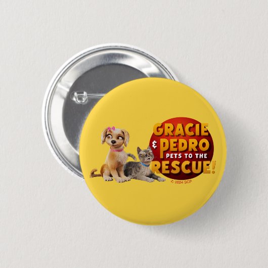 Gracie & Pedro Dynamic Duo Ronde Button 5,7 Cm (Voorkant /achterkant)