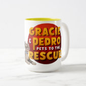 Gracie & Pedro Dynamic Duo Tweekleurige Koffiemok (Voorkant rechts)