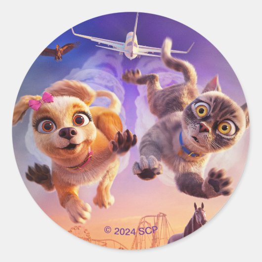 Gracie & Pedro: Pets to the Rescue! Ronde Sticker (Voorkant)