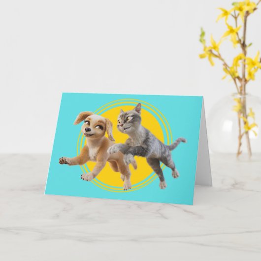 Gracie & Pedro Unleashed Kaart (Gele Bloem)